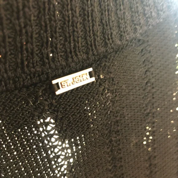 St. John Sport button down collar open knit sweater midilength shirt dre… - Picture 5 of 14